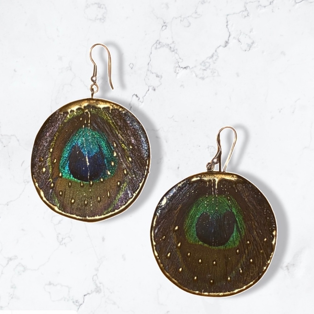 Peacock pierced earrings​